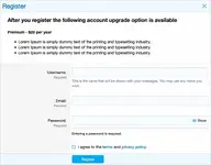 AndyB Register show upgrade options