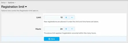 AndyB Registration limit