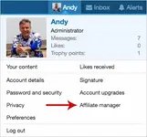 AndyB Affiliate manager