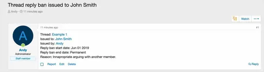 AndyB Reply ban thread